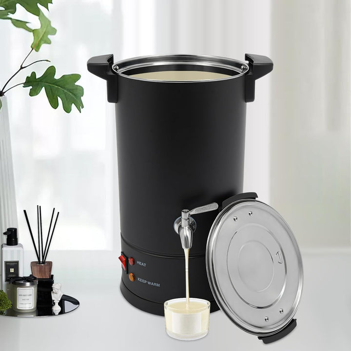 PansyWind Wachsschmelzer 1800W 10L Wachsschmelzgerät aus Edelstahl Black 10L, Black 10L