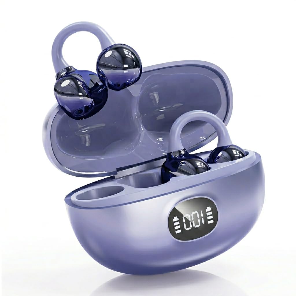Kabellos Bluetooth Kopfhörer Open Ear 4.5g Leichte Clip On Kopfhörer mit Ohrclip Bluetooth 5.4 Ear C