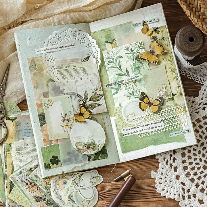 400 Blatt Vintage Scrapbook Papier, HAIYUU Doppelseitiges Dekorpapier Scrapbook Zubehör Bastelpapier