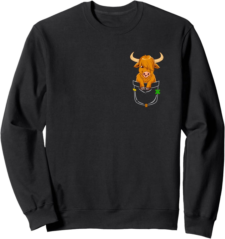 Schottische Hochlandkuh als Taschengeschenk Sweatshirt