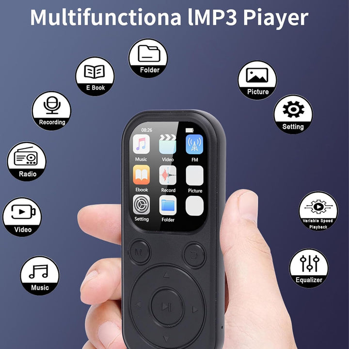 SENECESLI MP3-Player mit Bluetooth 5.4, 32GB Speicherkarte | 2,01-Zoll-Bildschirm, Verlustfreier Hi-