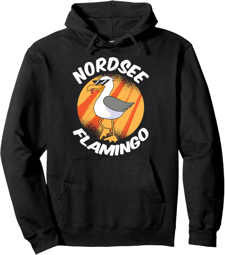 Norddeutsch Geschenk-Idee Nordsee Flamingo Möwe Pullover Hoodie