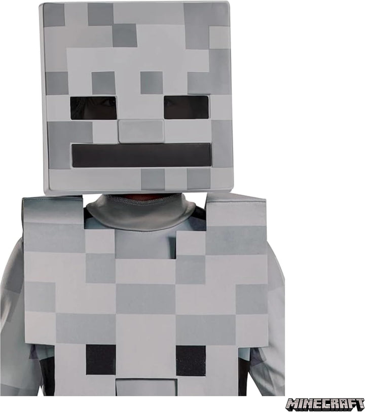 Minecraft Skeleton Costume for Kids, Video Game Inspired Character Outfit, Classic Child Size L (137