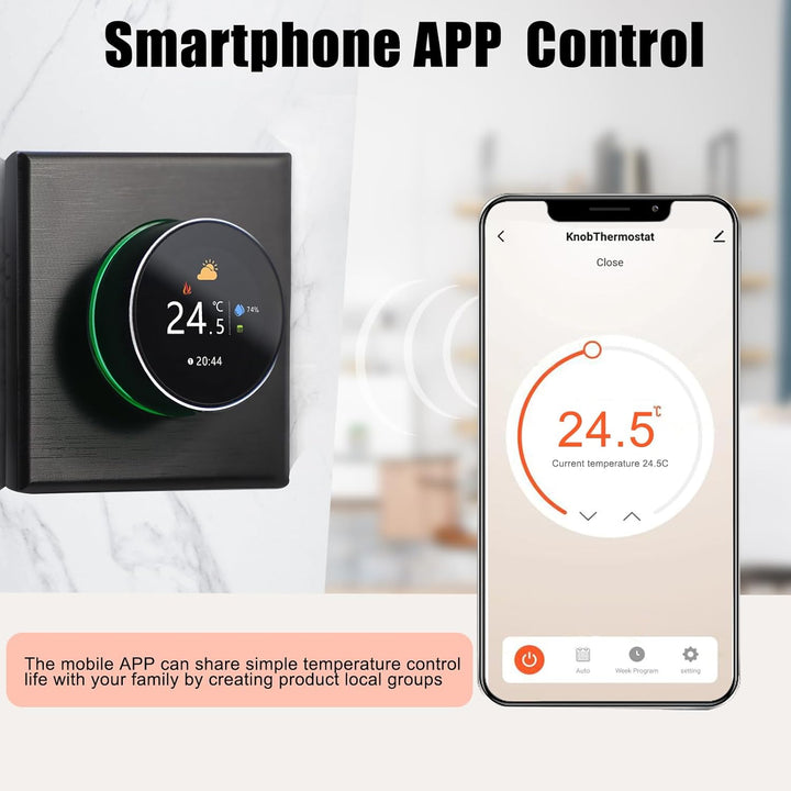 Smart WiFi Thermostat for Water/Gas Boiler, Programmable Button Control Per Week/Mobile App/Voice Co