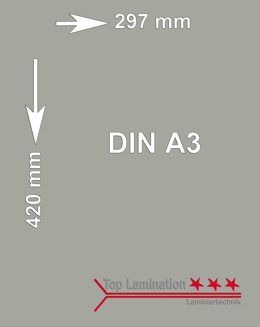 Top Lamination 100 Blatt dunkelgrau 90 g/m² A3 (297x420mm) Tonpapier bedruckbar Farbpapier Premium,