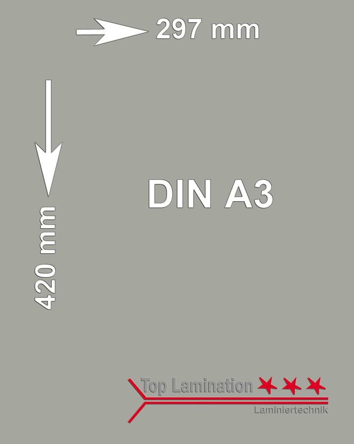 Top Lamination 100 Blatt dunkelgrau 90 g/m² A3 (297x420mm) Tonpapier bedruckbar Farbpapier Premium,