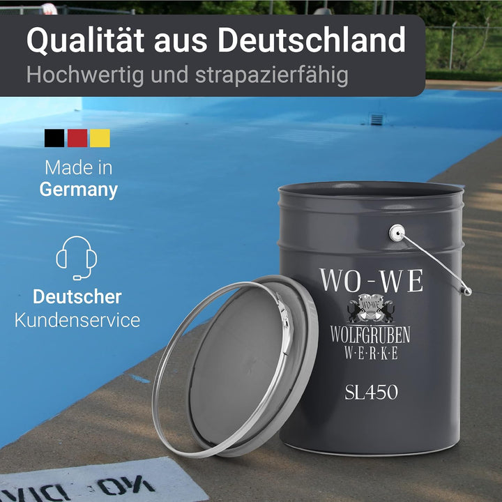 WO-WE 2K Poolfarbe Poolbeschichtung Schwimmbadfarbe - Steingrau wie RAL 7030-20Kg RAL7030 - Steingra