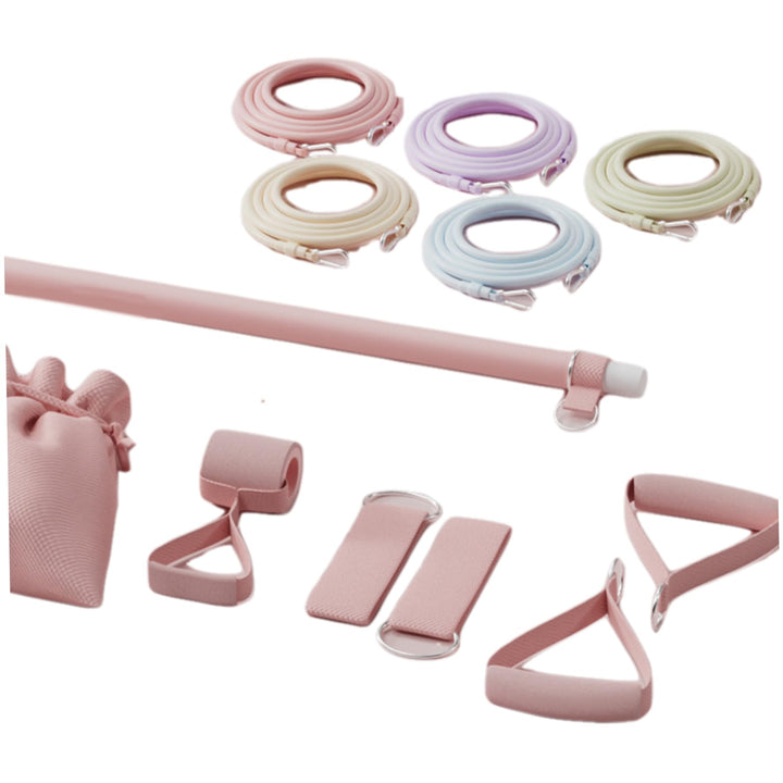 Pilates-Set mit 5 verstellbaren Widerstandsbändern, elastisches Pilates-Essentials-Kit für Heimfitne