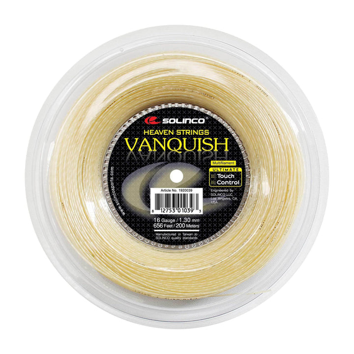 Solinco Vanquish 200M Natur Tennis Saitenrolle 200m Multifil Nude 200 m, 200 m