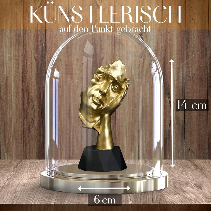 Denker Statue 3er Set – abstrakte Kunst Skulpturen in Gold Schwarz, Gold