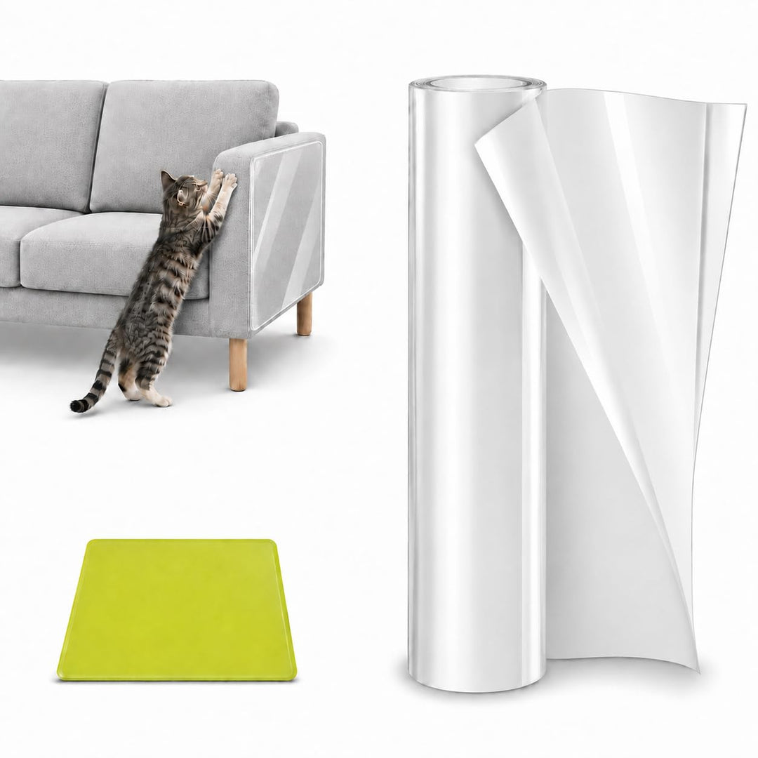 Katzen Kratzschutz Sofa Transparent(43cm x 5m), Kratzschutzfolie, Katzenschutz Selbstklebend Tape Ex