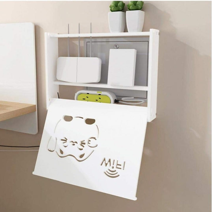Weiss WiFi Router Aufbewahrungsbox Kabel-stecker-draht-Wand Befestigtes Regal Storage Rack Für Heim