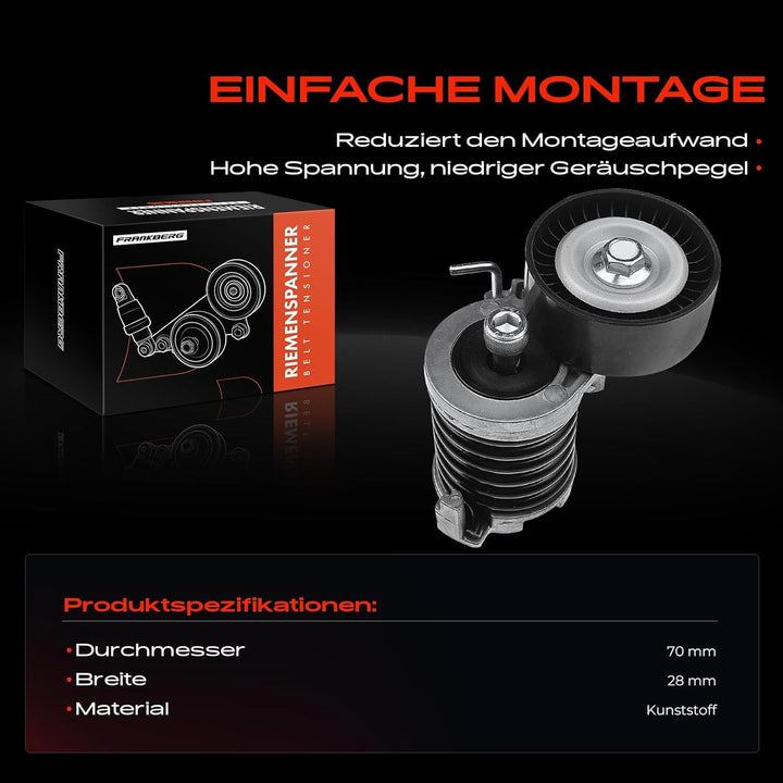 Frankberg Spannrolle Riemenspanner für 1er E81 E87 E88 120i 3er E90 E91 E92 E93 320i 5er E60 E61 520