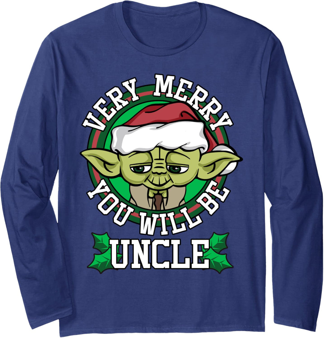 Star Wars Yoda Very Merry Uncle Holiday Langarmshirt