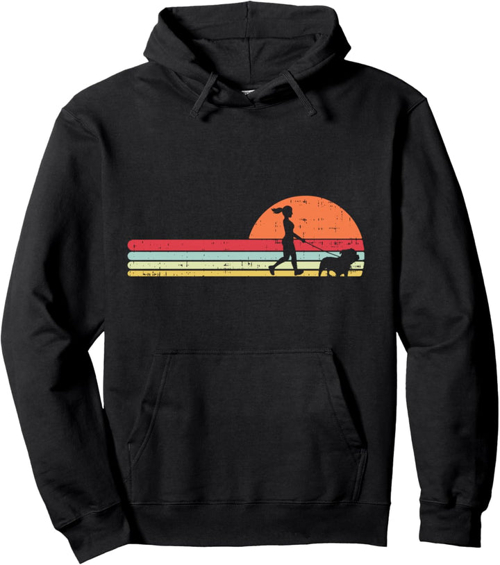 Girl Walking Pitbull Pitties Pet Dog Lover Owner Walker Gift Pullover Hoodie