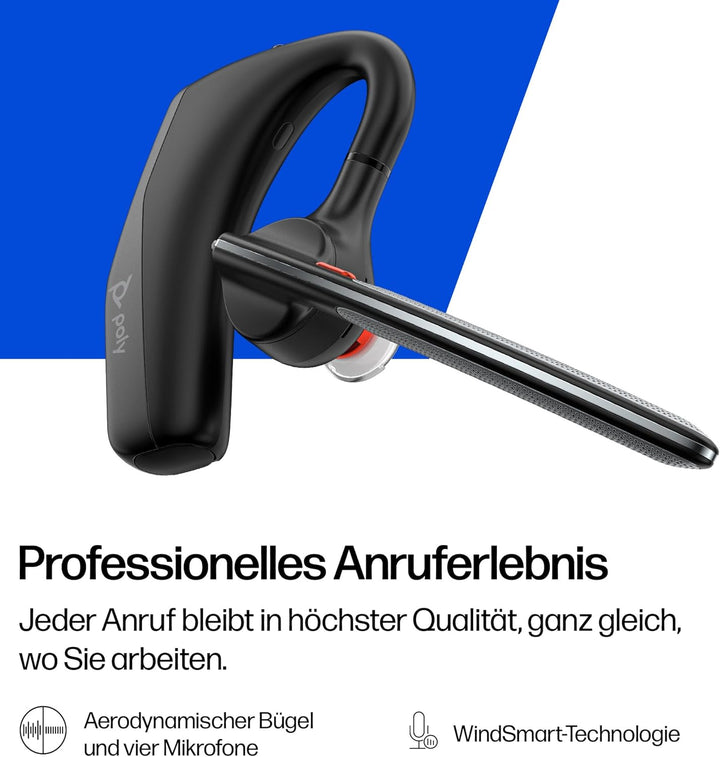 Poly Voyager Legend 30 Bluetooth-Headset – Noise Cancelling, WindSmart, Smart-Sensor, 10 Stunden Akk