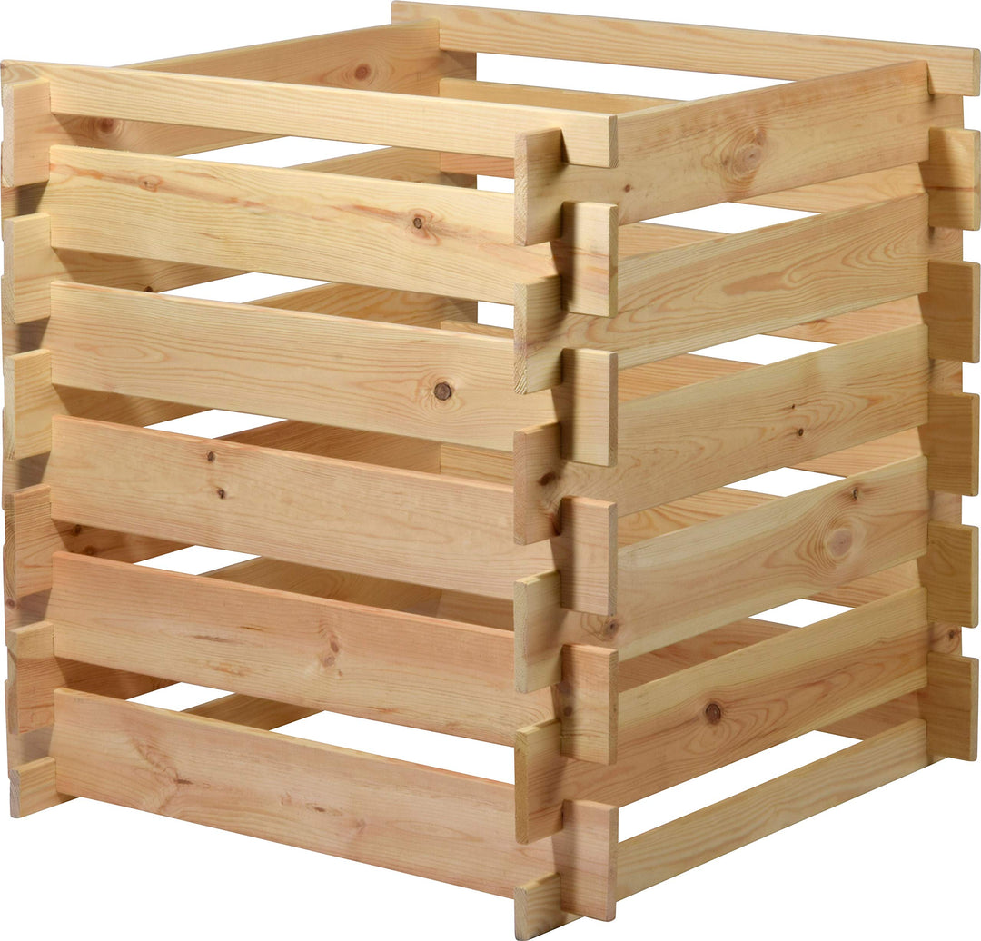dobar® Green Label 58600FSCe Komposter Stecki | Holz-Komposter mit Stecksystem | Quadratischer Kompo