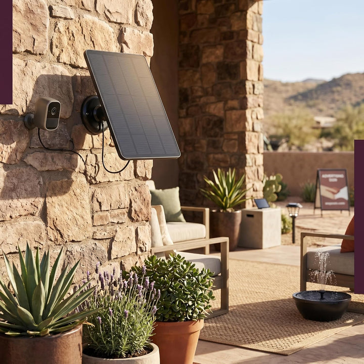 Solarpanel für Drahtlose Überwachungskamera, Wasserdichtes 10 W Micro-USB-Solarpanel für Überwachung
