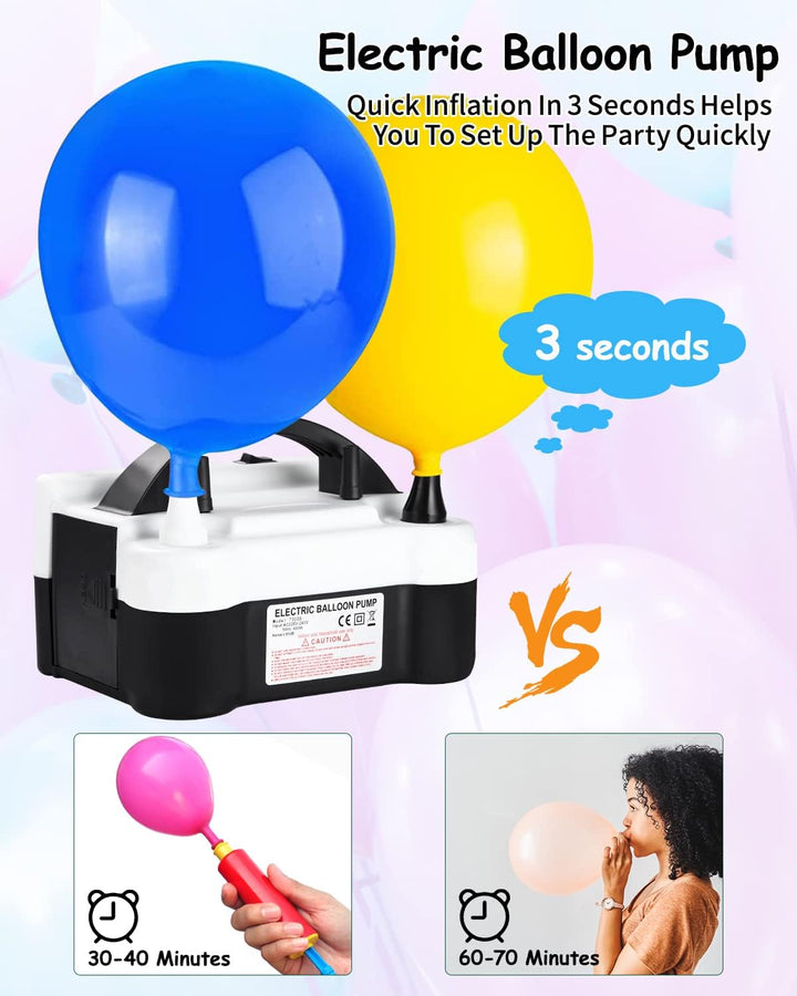 Elektrische Ballonpumpe 600W, Doppeldüse, Auto/Halbauto