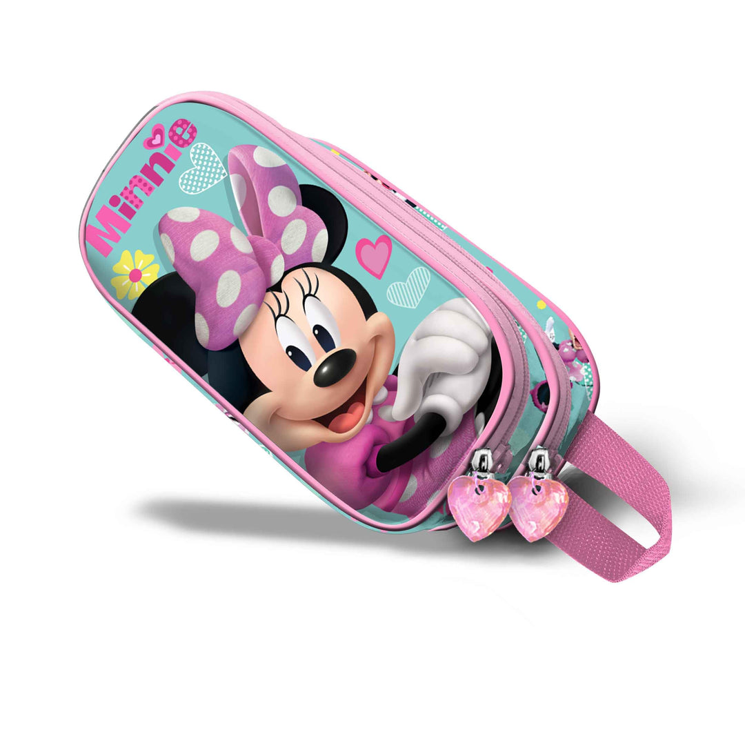 Disney 3D Doppelfedermäppchen Federmäppchen 22 x 10 cm, Einheitsgrösse Minnie Maus Rosa, Minnie Maus