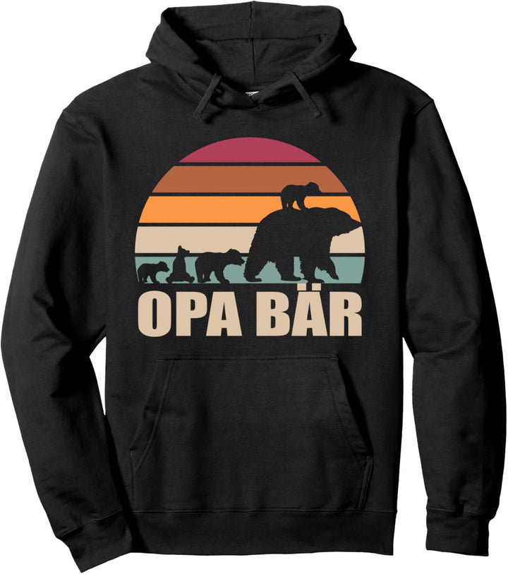 Opa Bär mit vier Enkeln Opa hoch 4 Vierfach Opa Bär Pullover Hoodie