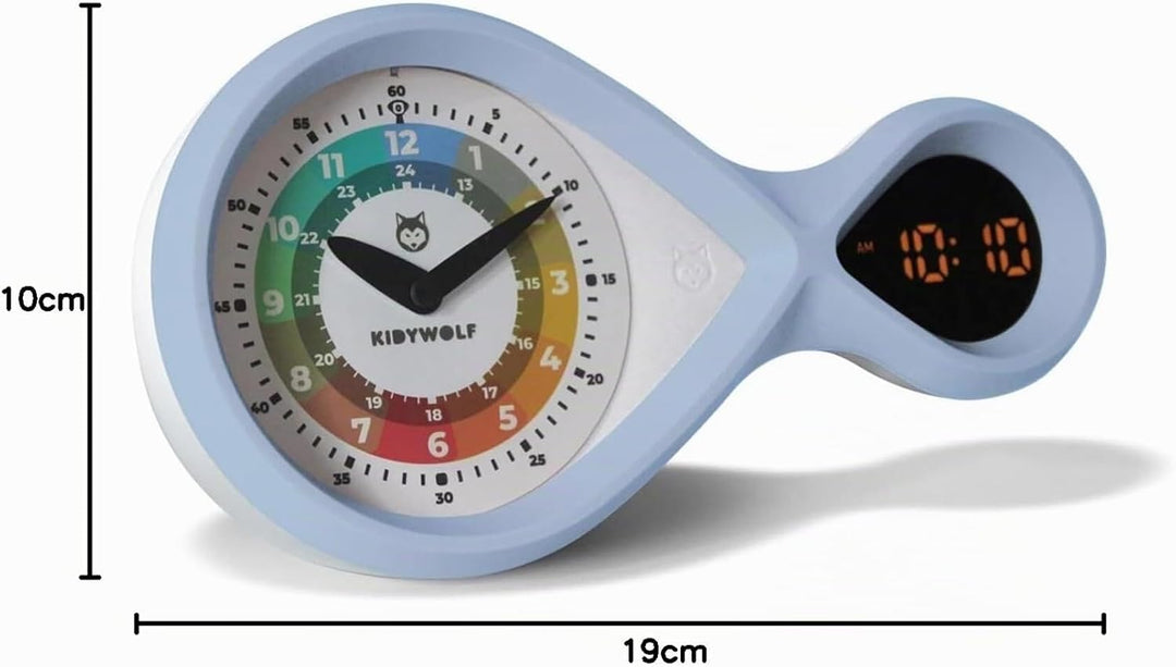 KIDYWOLF - Analoger &amp; digitaler Wecker hellblau