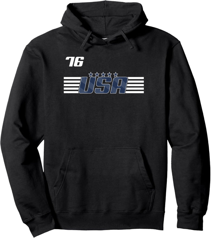 Trendy USA Blue Stars 76 Pocket Logo Pullover Hoodie