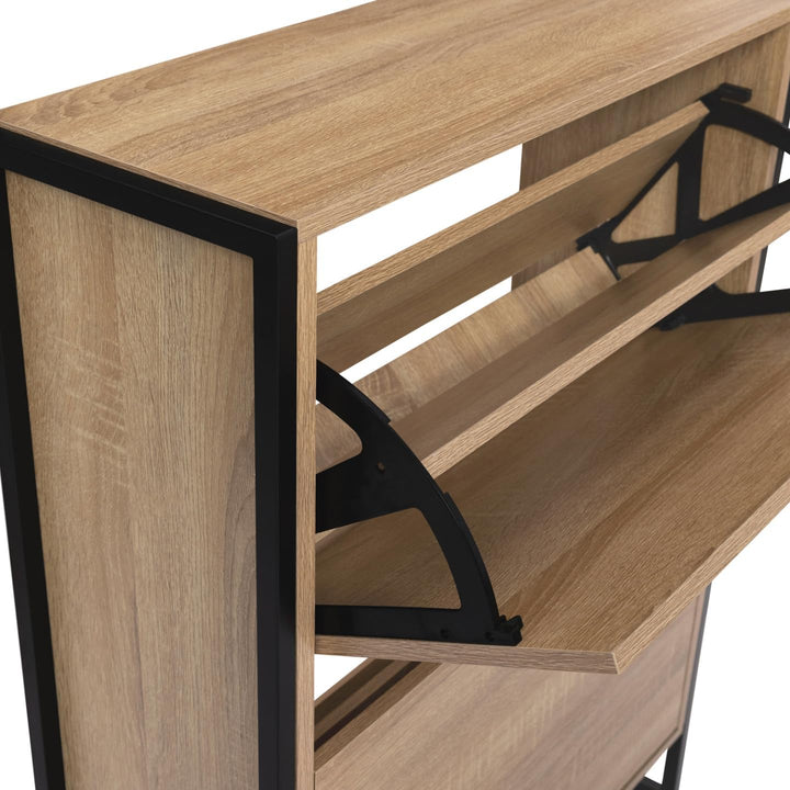 IDMarket - Eingangsgarderobe LUIS Schuhmöbel 2 Türen Industriedesign
