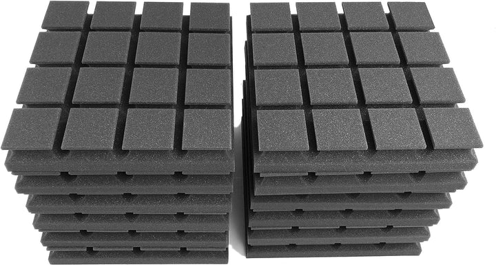 AcousPanel Akustikschaumstoff 12 Stücke Schaumstoffplatten 30x30x5cm Anthrazitgrau.