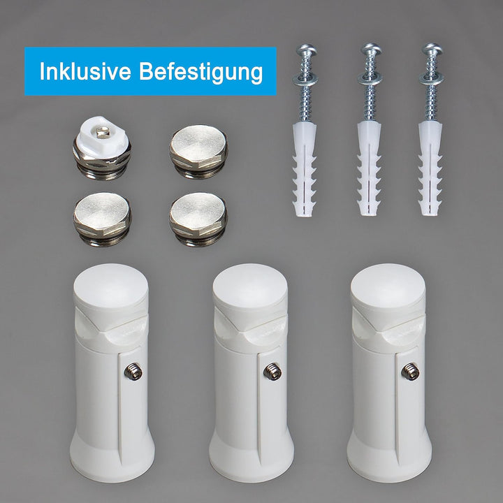 Heizkörper Badheizkörper Handtuchwärmer mit Mittelanschluss 50 mm weiss (1424 x 600 mm) (717 Watt na