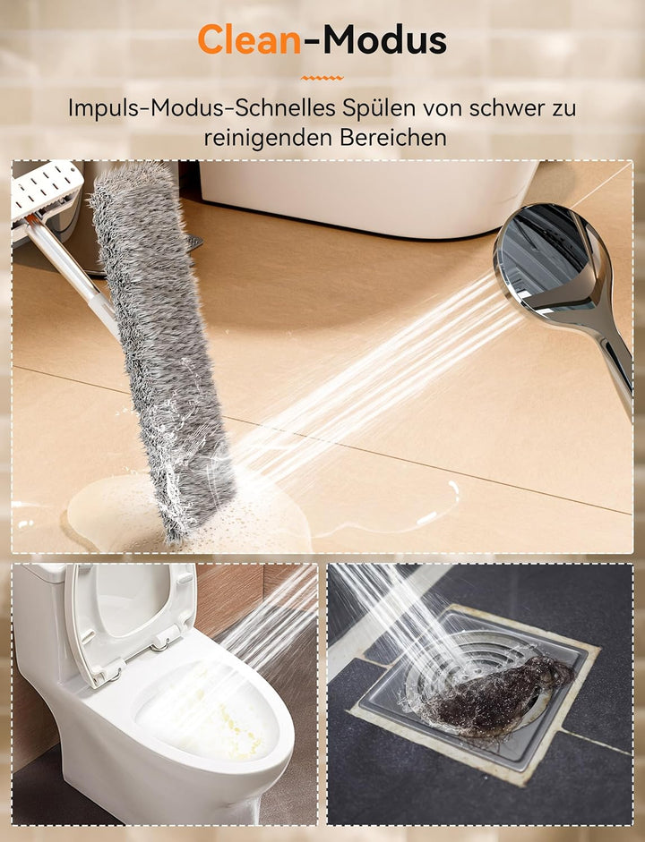 Magichome Duschkopf mit Schlauch 59" Hochdruck Duschkopf 5 Strahlarten Grau Duschkopf mit Schlauch u