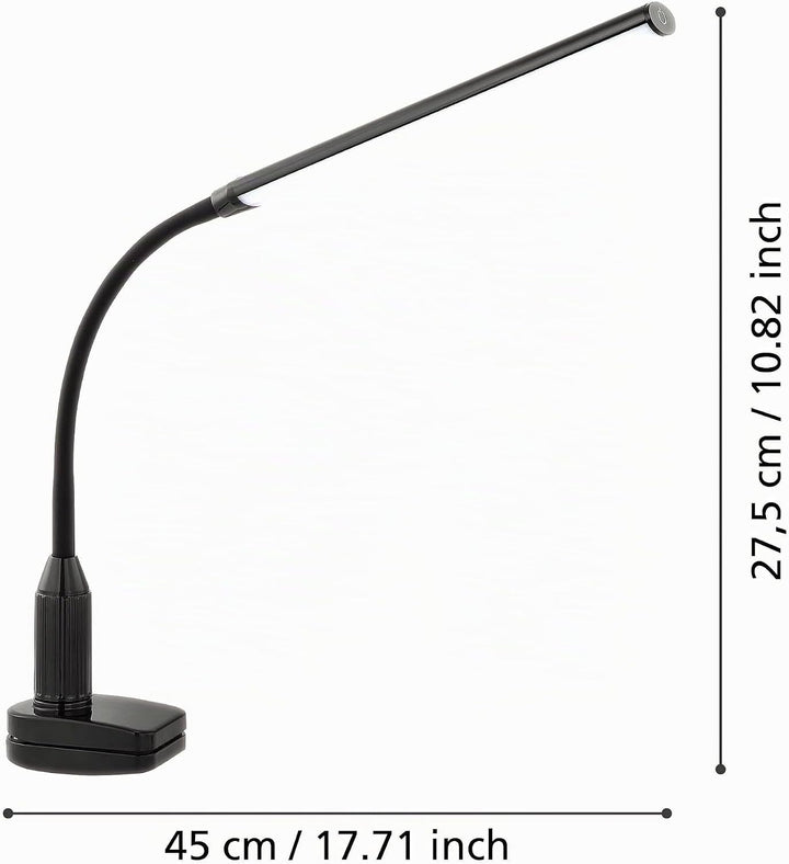 EGLO LED Klemmlampe Laroa, Klemmleuchte mit Touch, dimmbar in Stufen, Klemmleuchte
