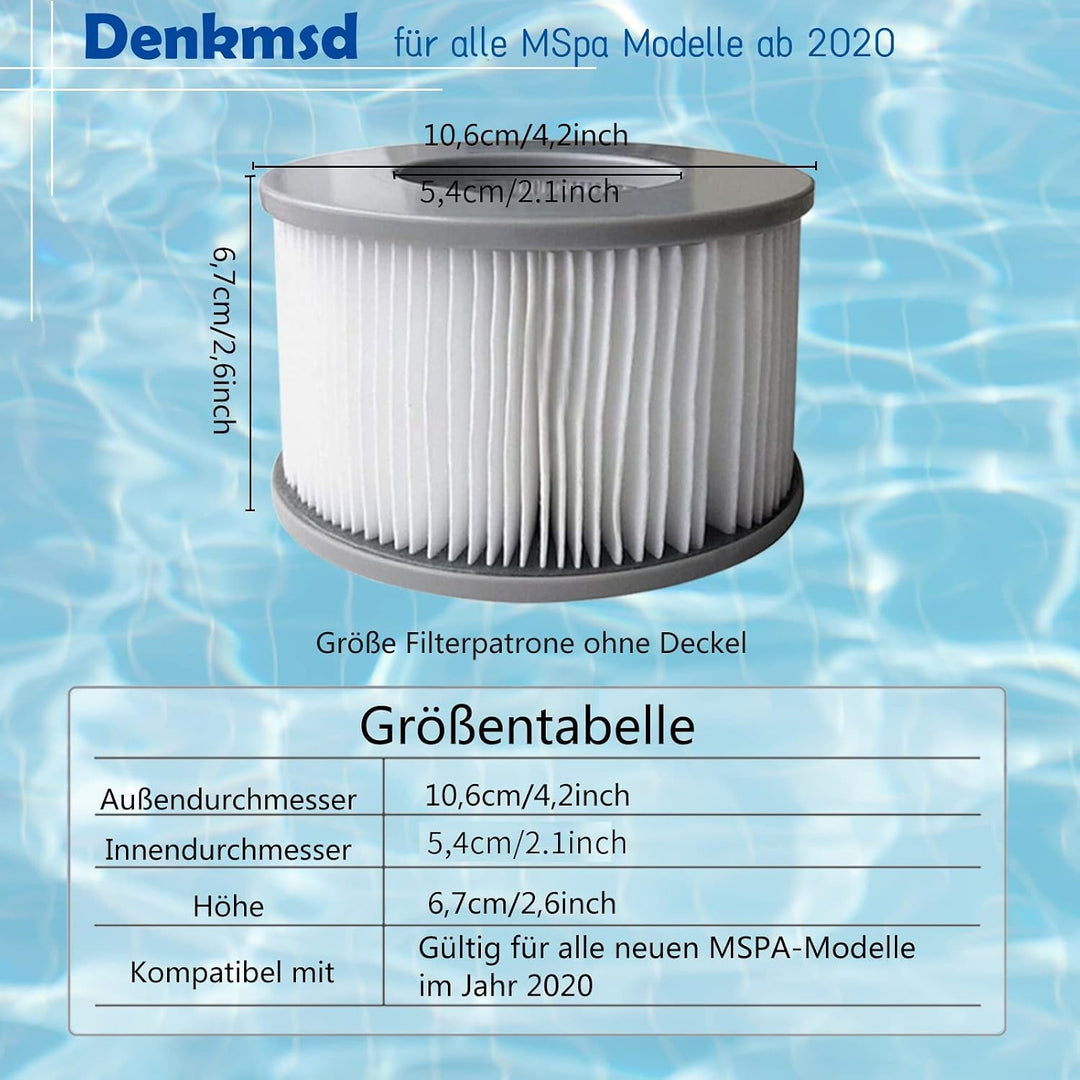 Filterkartuschen für MSpa Whirlpoal, Ersatz Filter Filterkartusche für MSpa aufblasbare Pools, Filte