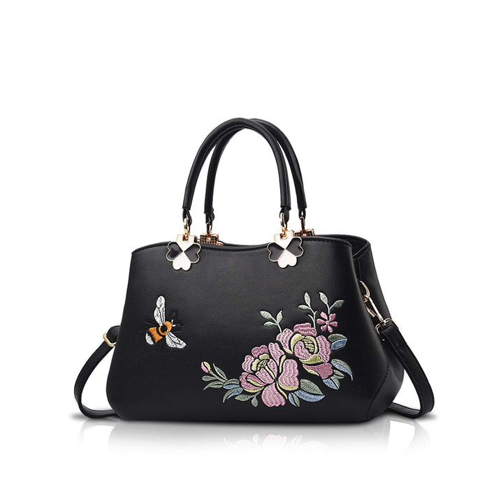 NICOLE&amp;DORIS Handtaschen Damen Mode Schultertasche Geldbörse Retro Umhängetasche Frau Tote Stickerei