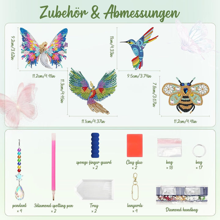 Gutluz Bastelset Mädchen ab 8 Jahre - Diamond Painting Kinder ab 8 Jahre Sonnenfänger Kristalle Bast