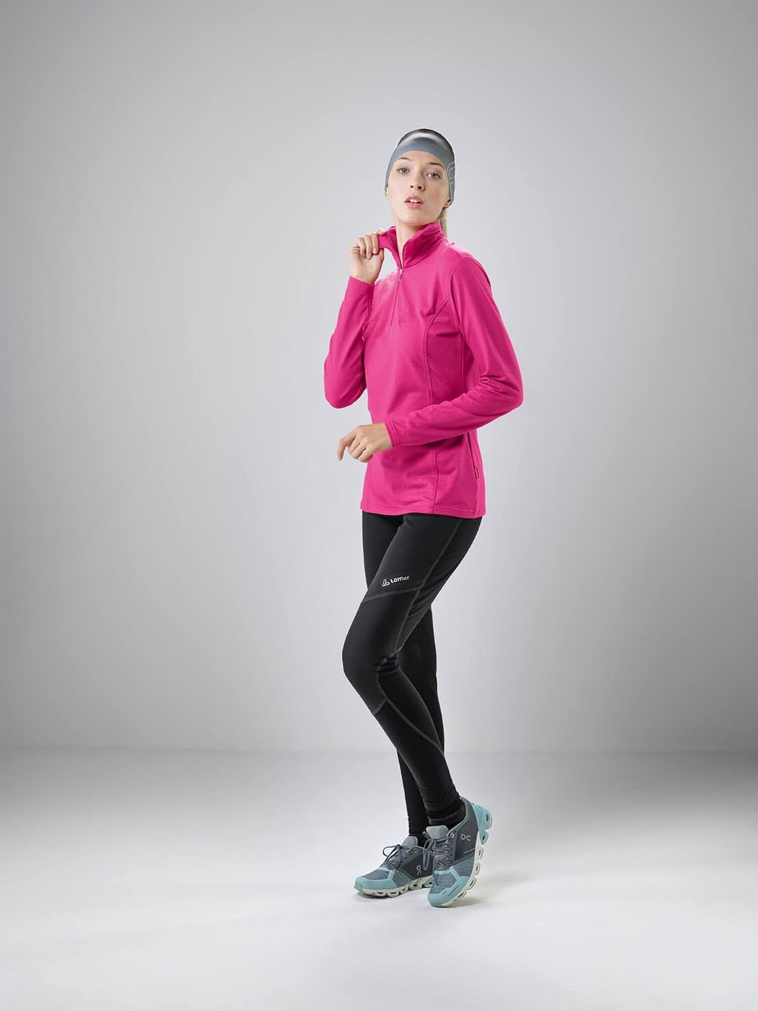 Löffler Damen Pulli DA Transtex Zip Rolli Basic 34 Schwarz, 34 Schwarz