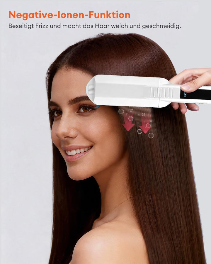 Glätteisen Welleneisen für Haare, 3 in 1 Multistyler Glätteisen Breit Set - Keramik mit Negativen Lo