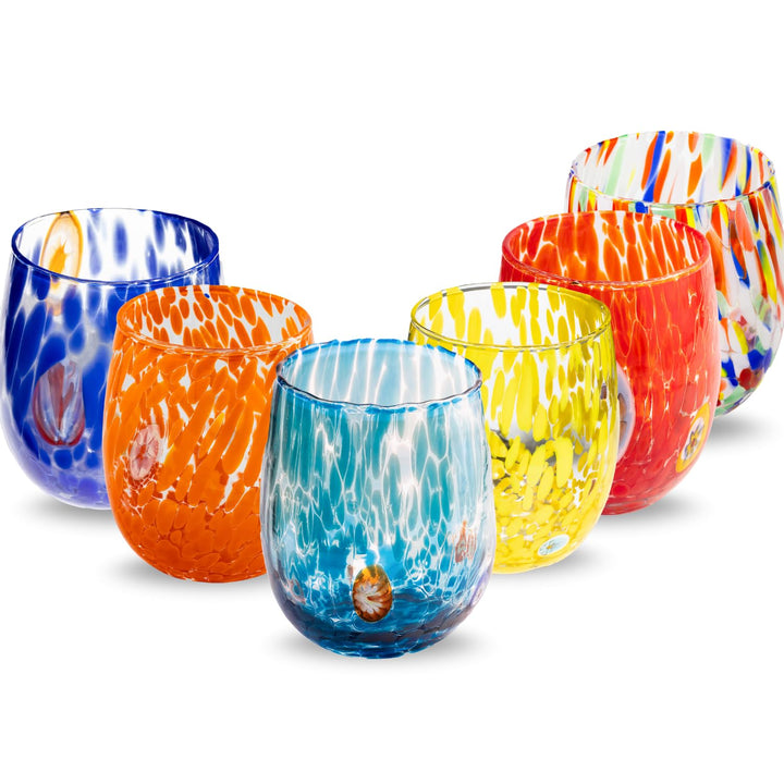 Gocce di Murano Wassergläser, hergestellt nach der Tradition der Murano-Handwerker, mundgeblasenes u