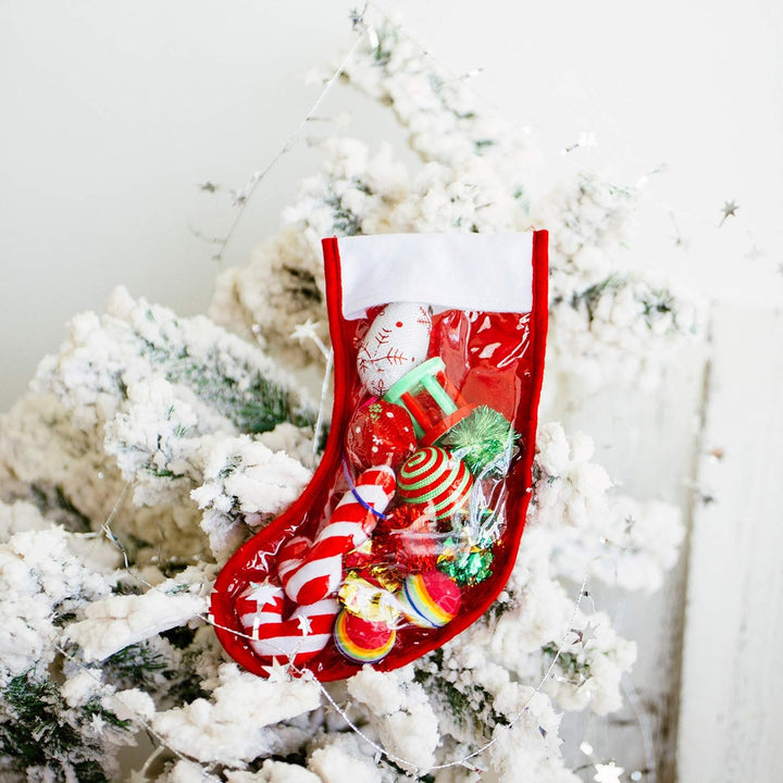 Weihnachtsstrumpf, Katzenspielzeug, gefüllt, 12 Packungen