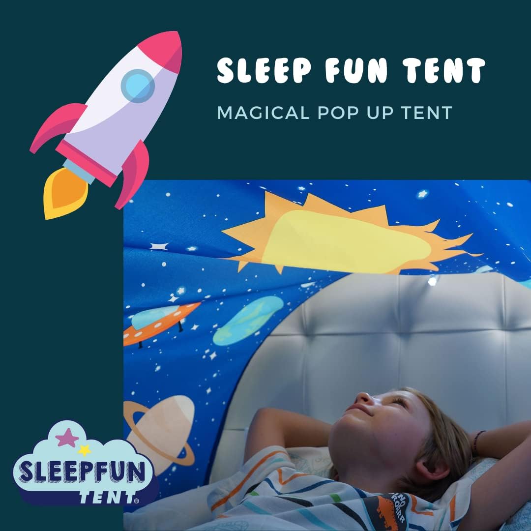 Betttunnel Sleepfun Tent Bettzelt (1-St), Pop Up Zelt, mit Leselampe und Aufbewahrungstasche 70x200c