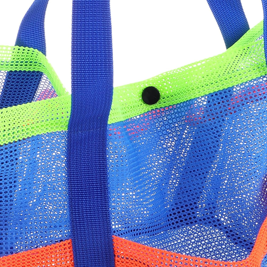 HEMOTON Netzgewebe Strandtasche Polyester, mit Mehreren Fächern, Blau