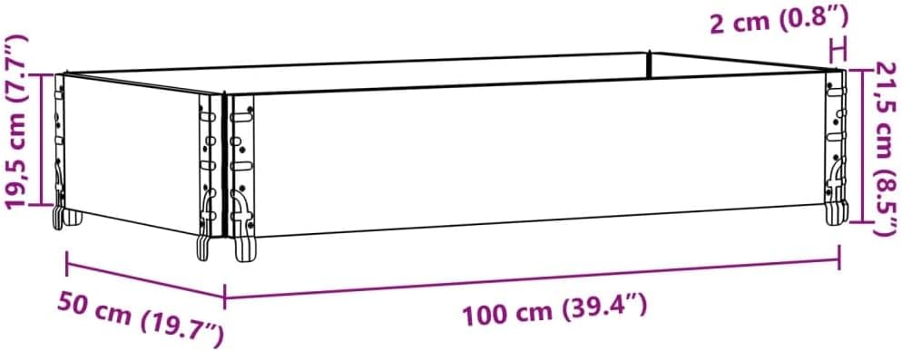 vidaXL Paletten Aufsatzrahmen, Palettenrahmen Hochbeet, Holzrahmen Stapelbar Faltbar, Stapelrahmen G