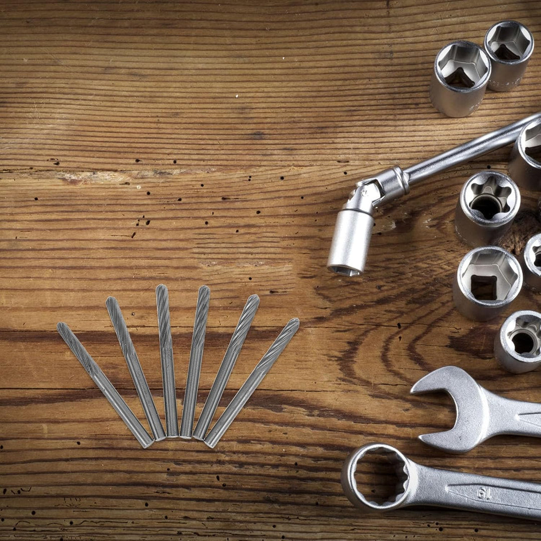 6 Stück Hartmetall Fräser Satz mit 3mm Schaft, Doppelzahn