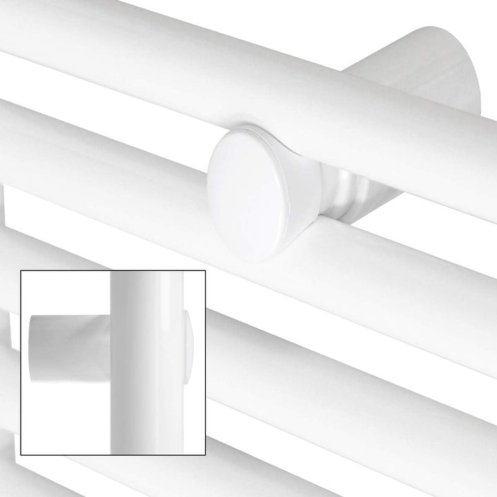 ECD Germany Badheizkörper Mittelanschluss 400 x 1500 mm Weiss gerade mit Thermostat und Anschlussgar