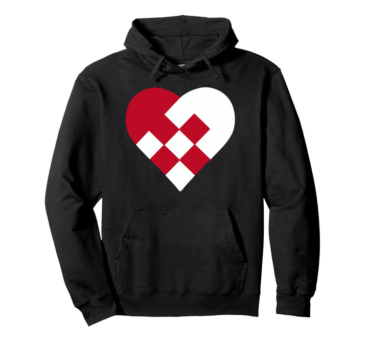 Julehjerte Dänische Plissee Weihnachtsherzen Pullover Hoodie