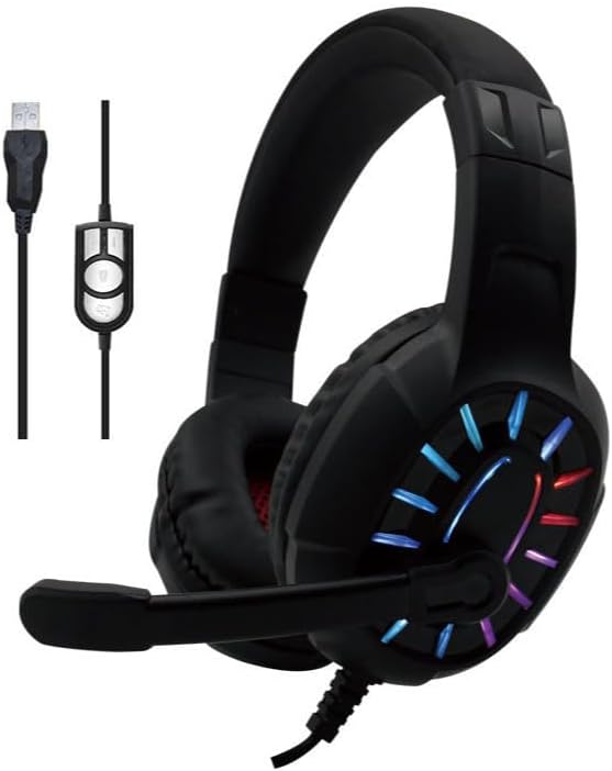 PRENDELUZ Gaming-Kopfhörer, USB-Anschluss, für Spiele, Klangqualität, Mikrofon