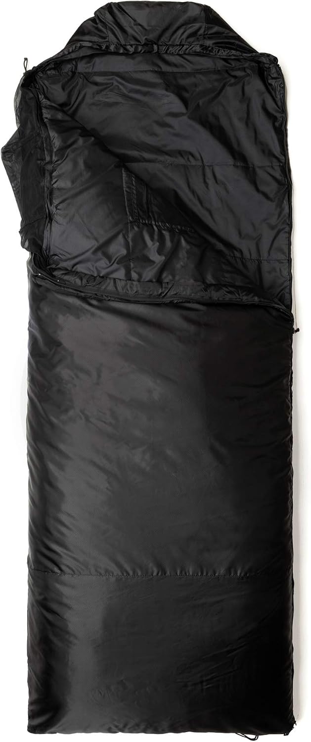 Jungle Bag, Schlafsack mit Reissverschluss auf der linken Seite von Snugpak Schwarz, Schwarz