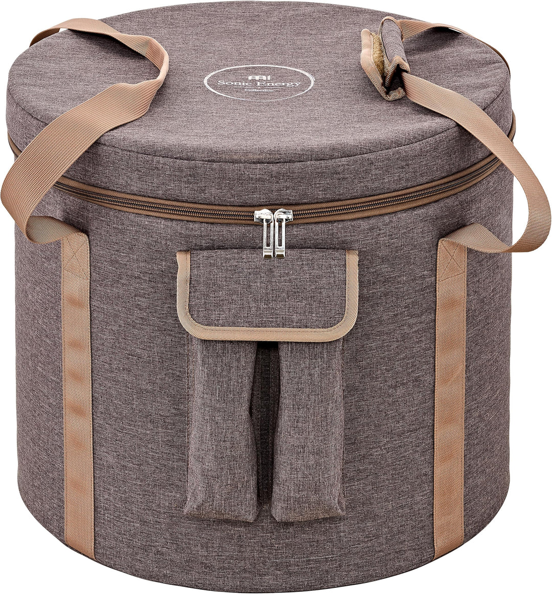 Sonic Energy Nylon Kristallklangschalen Tasche – 14 Zoll – Braun, gepolstert – Für Transport und Auf