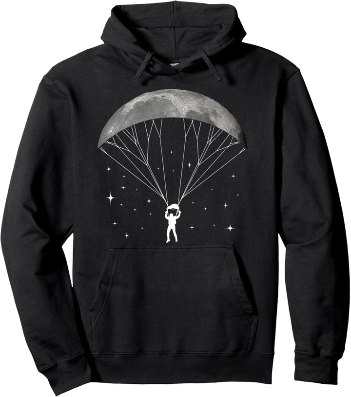 Paragleiter mit Mond Fallschirm Gleitschirm Paragliding Pullover Hoodie