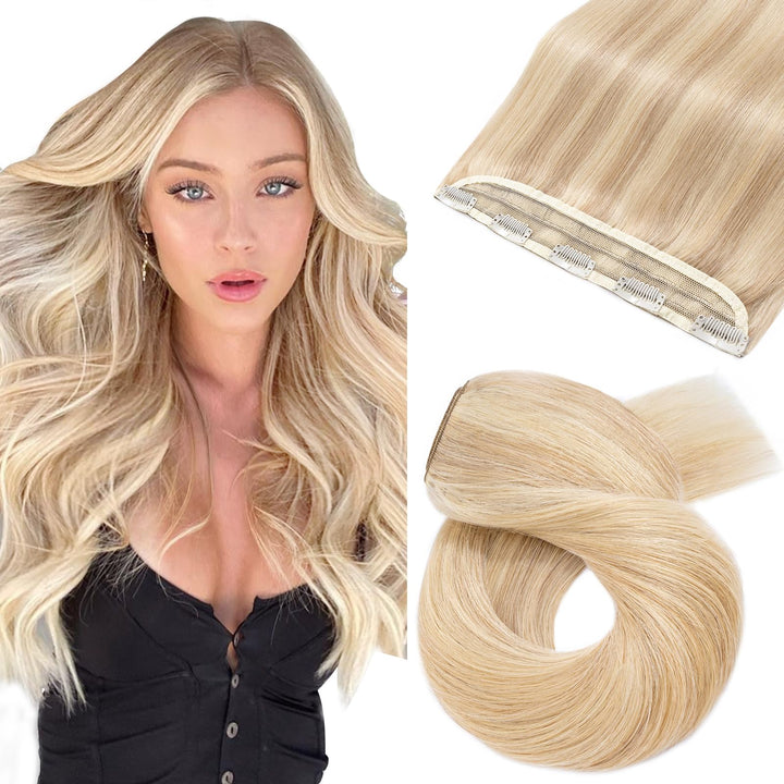 Silk-co Clip in Extensions Echthaar 1 Tressen 5 Clips 50g, Hair Extensions, Remy Echthaar Clip ins H